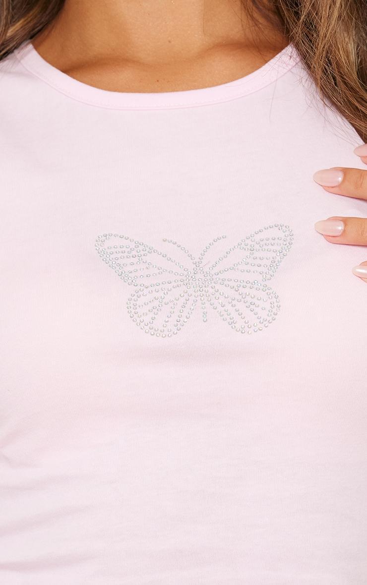 Pink Hot Fix Butterfly Long Vest Top Product Image