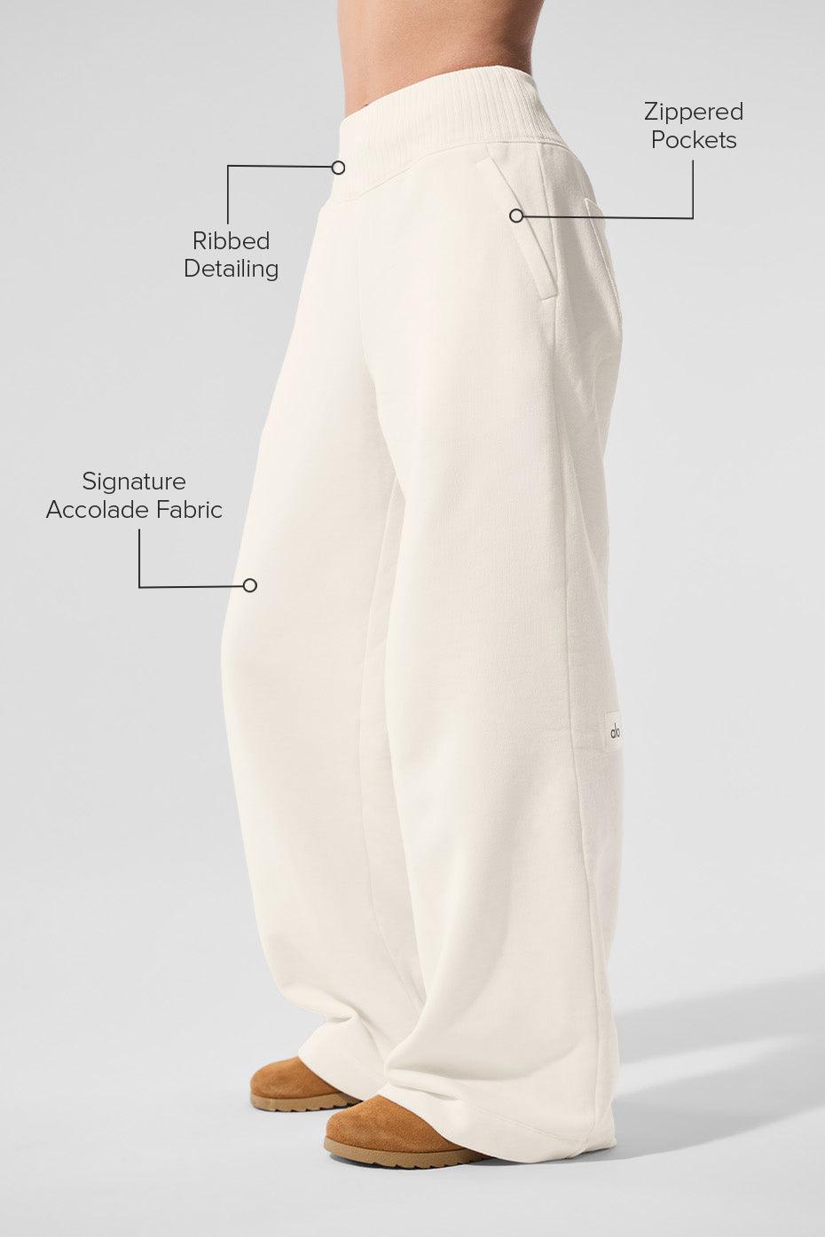 Serenity Wide Leg Sweatpant - Ivory Product Image