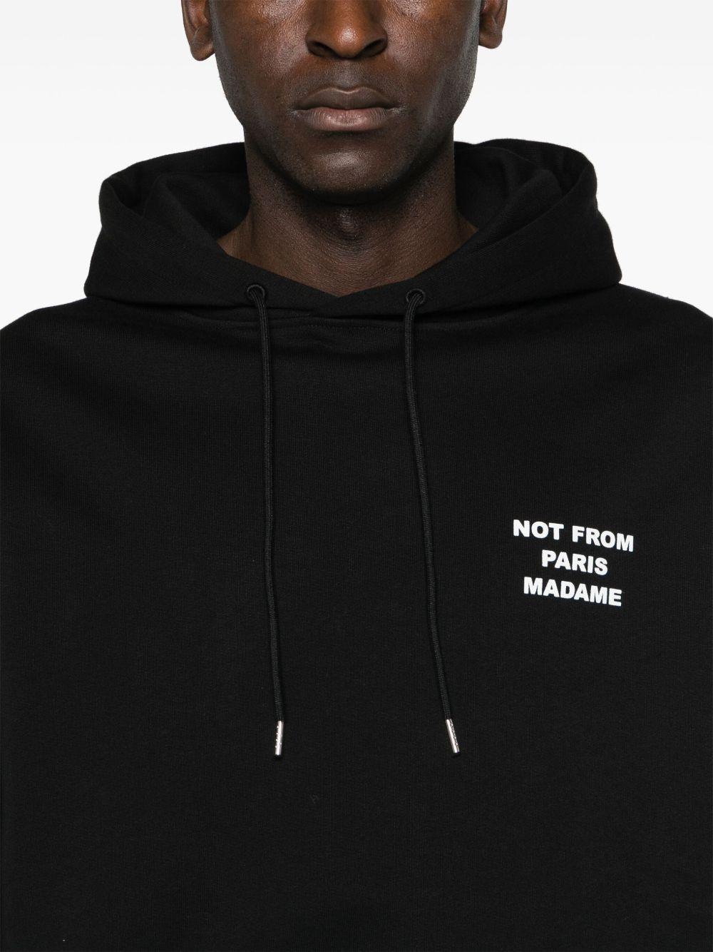 slogan-print cotton hoodie Product Image