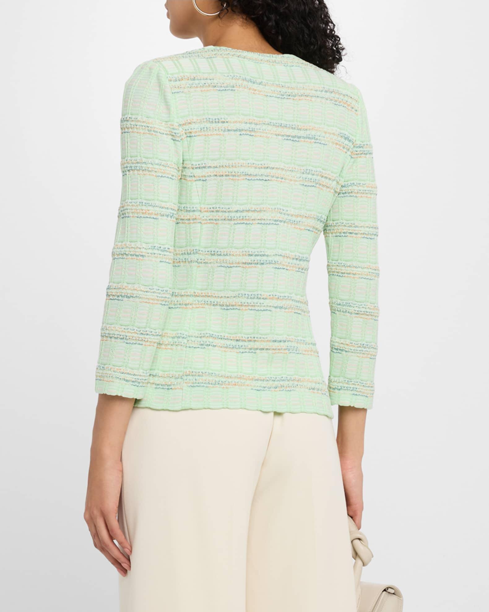 Tailored-Fit Plaid Textured Knit Jacket Product Image