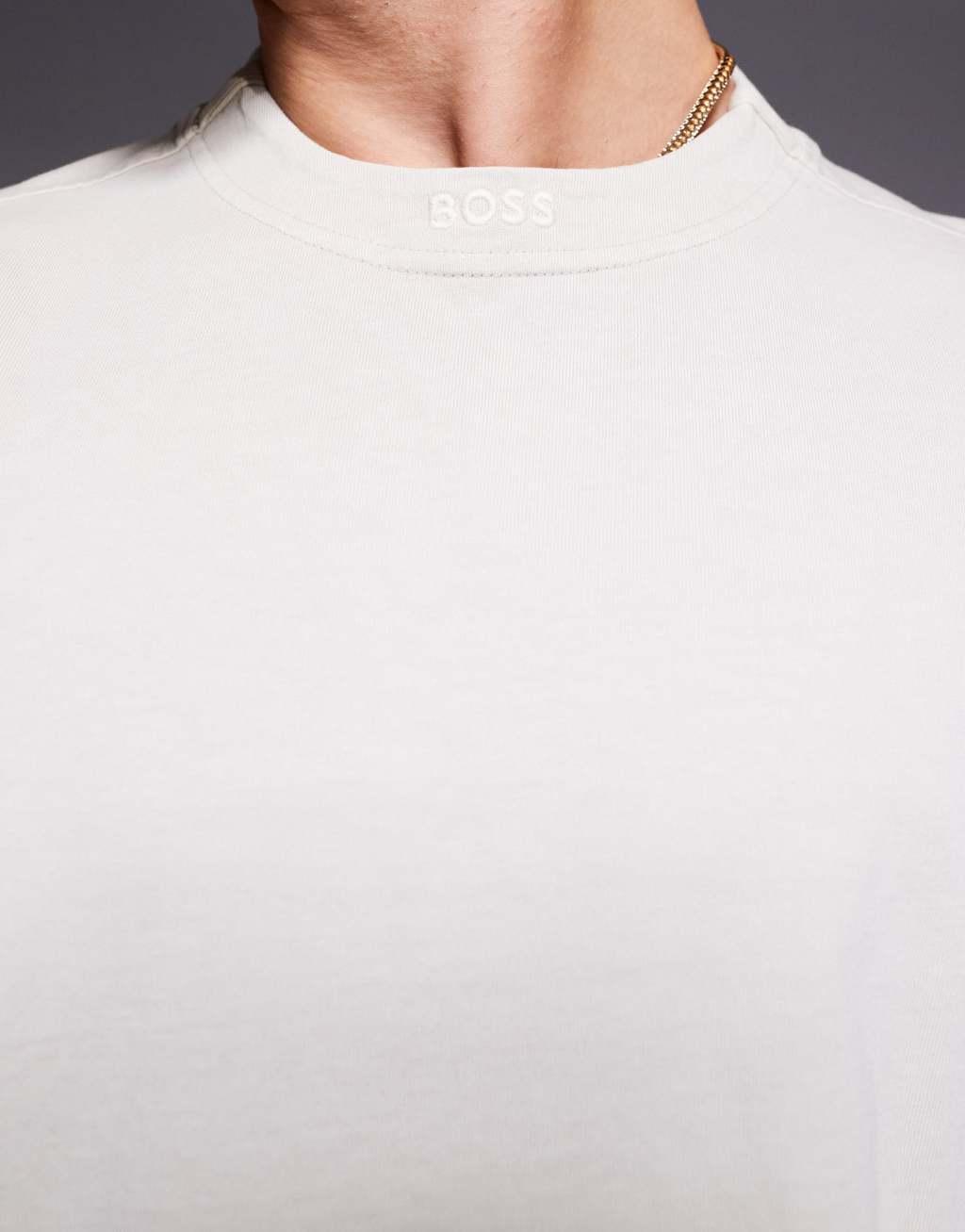 BOSS Orange Te_Dye tonal logo overdye t-shirt relaxed fit in beige Product Image