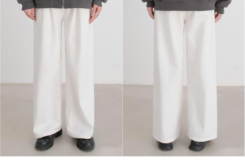 Stand Collar Plain Zip Jacket Product Image