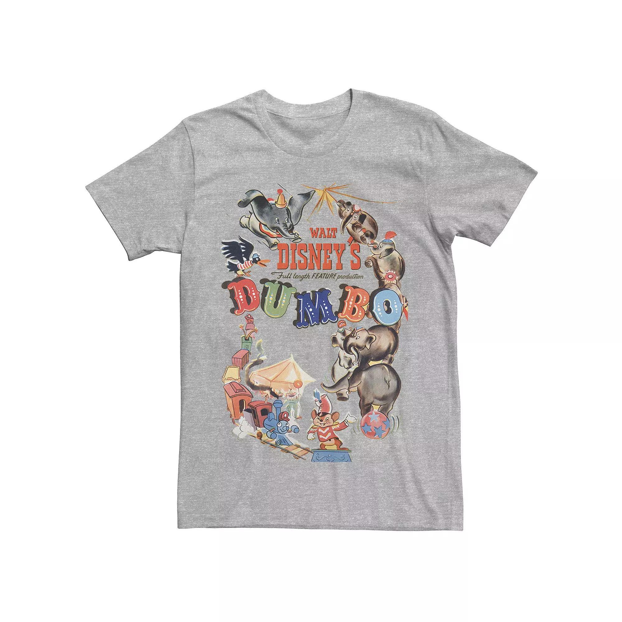 Disney's Dumbo Men's Vintage Movie Poster Tee, Size: Medium, Athletic Grey Product Image