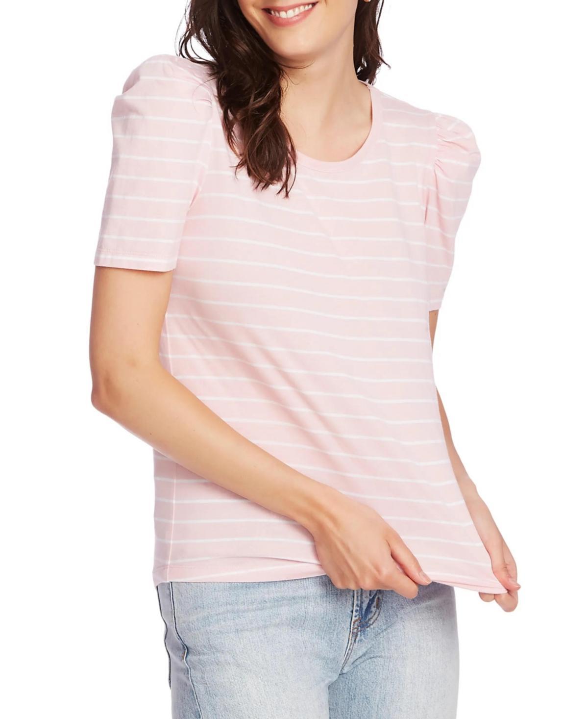 Court & Rowe Womens Short Sleeve Classic Stripe Puff Sleeve T-shirt Product Image