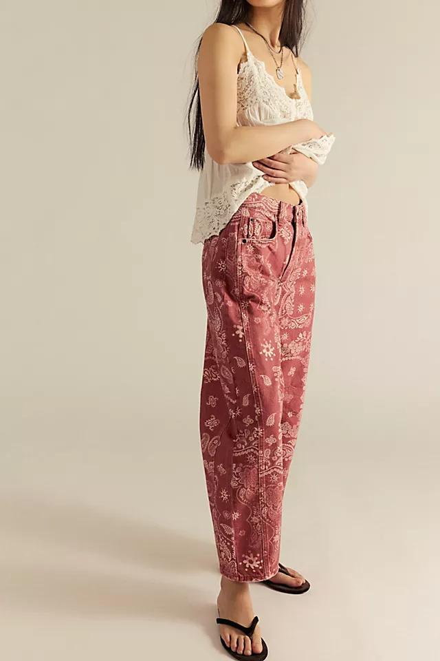 We The Free Good Luck Printed Barrel Jeans Product Image