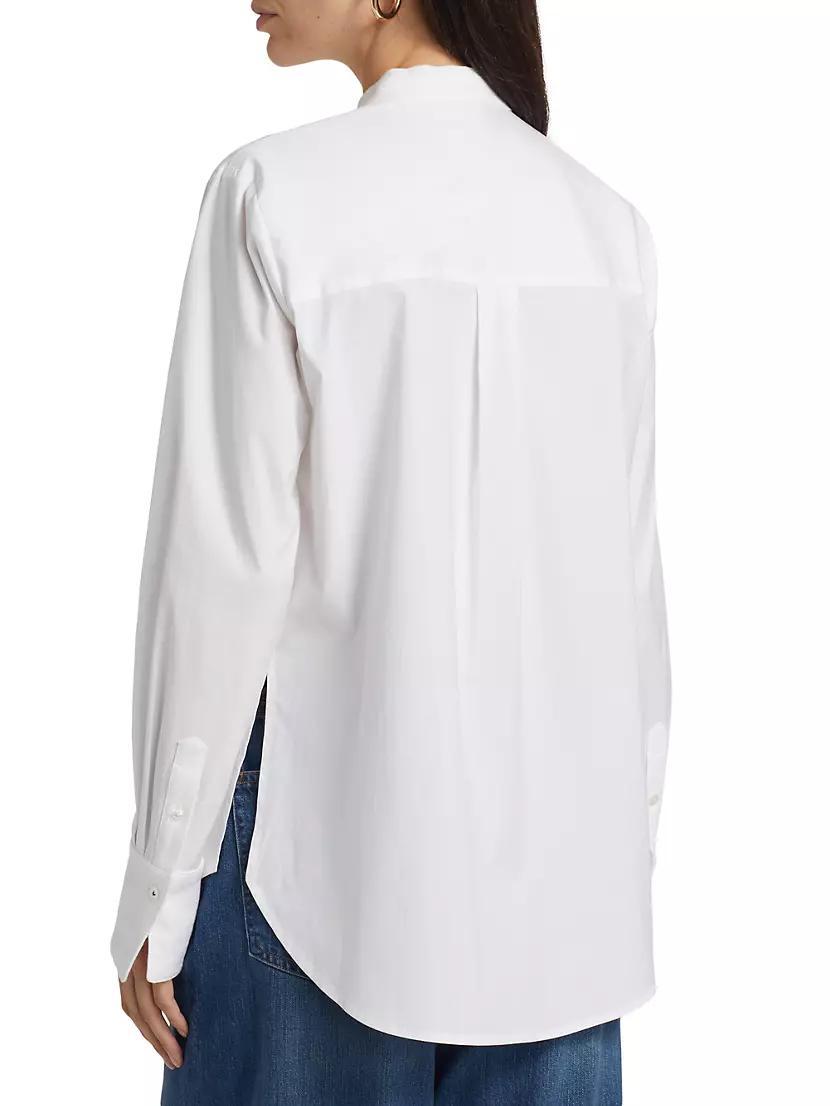Naya Cotton-Blend Stand-Collar Shirt Product Image