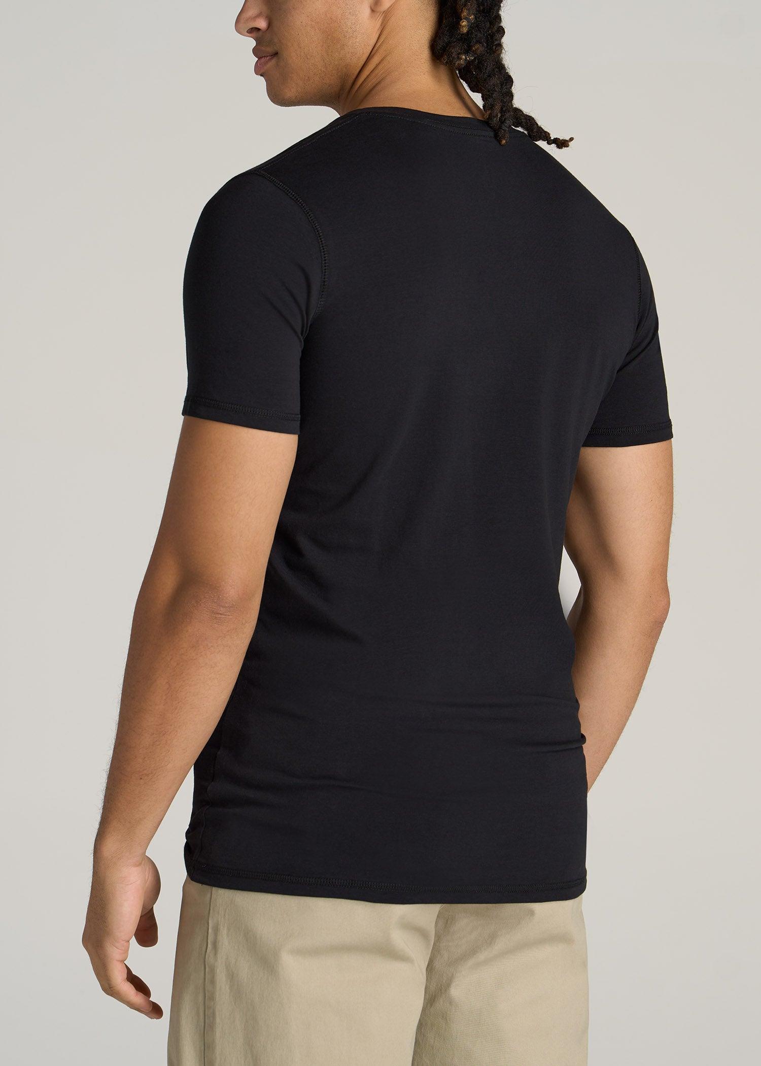 The Essential SLIM-FIT V-Neck Tee for Tall Men in Black Product Image