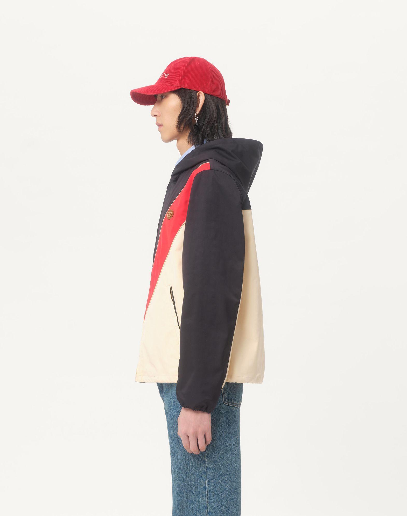 Nylon Hooded Windbreaker With Vlogo Patch Product Image