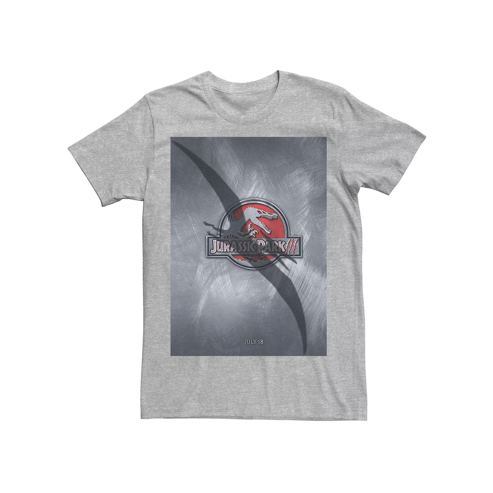 Men's Jurassic Park 3 Movie Poster Pterodactyl Tee, Size: 3XL, Athletic Grey Product Image