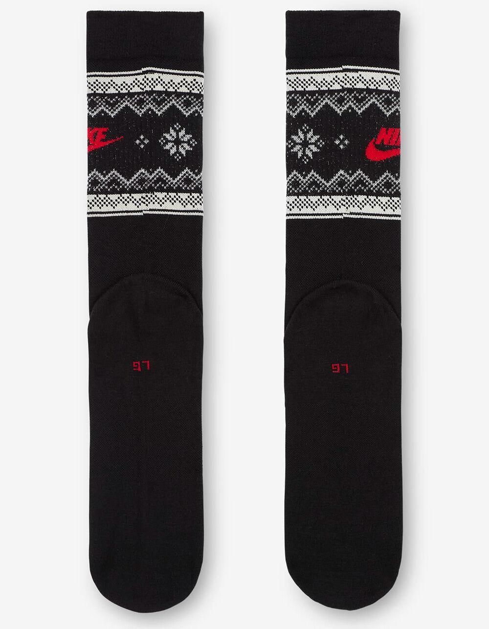NIKE Everyday Essentials Fair Isle Crew Socks - BURGUNDY Product Image