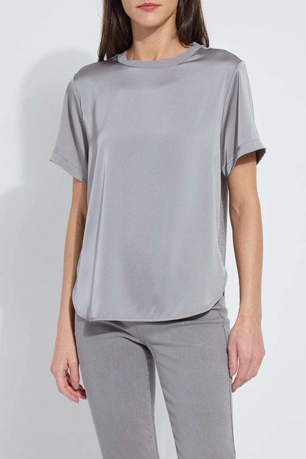 Aline Crew Neck Mix Media Top Product Image