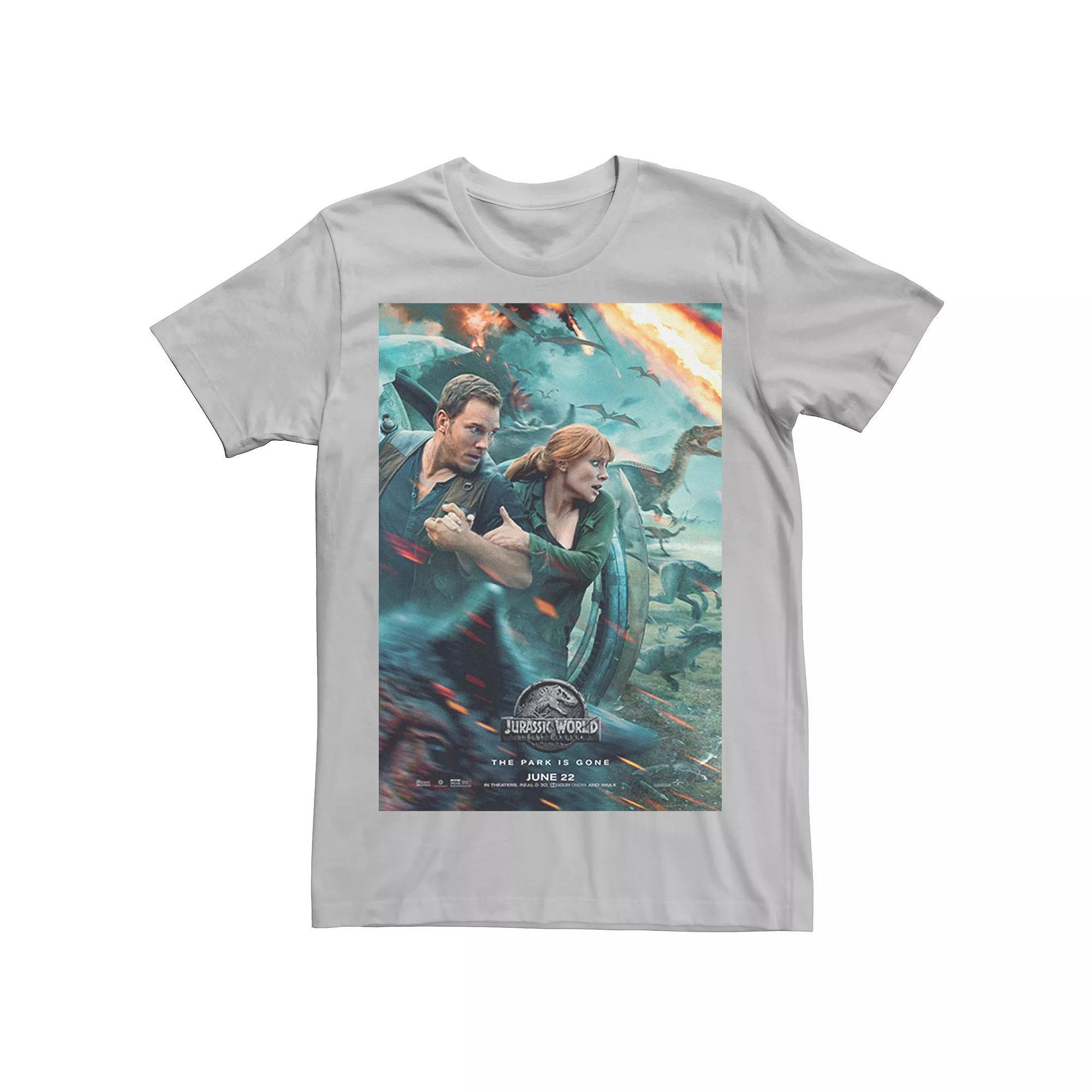 Men's Jurassic World Two Owen Claire Movie Poster Tee, Size: 3XL, Grey Heather Product Image