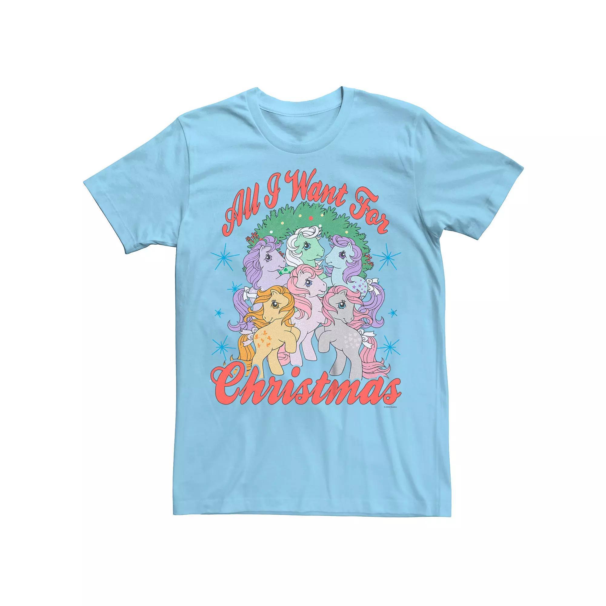 Men's My Little Pony All I Want For Christmas Graphic Tee, Size: XXL, Light Blue Product Image