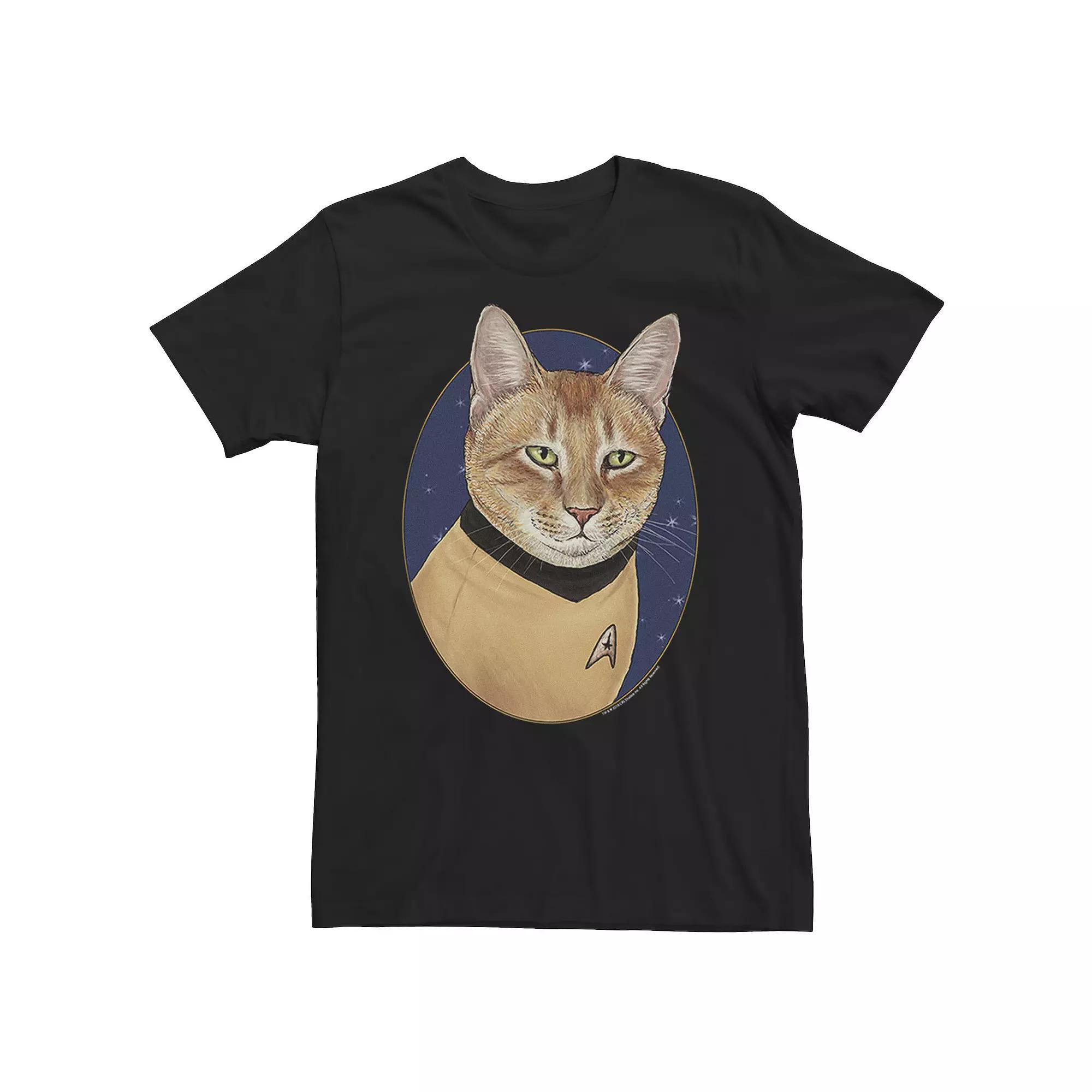 Men's Star Trek Original Series Cat Captain Kirk Tee, Size: 3XL, Black Product Image