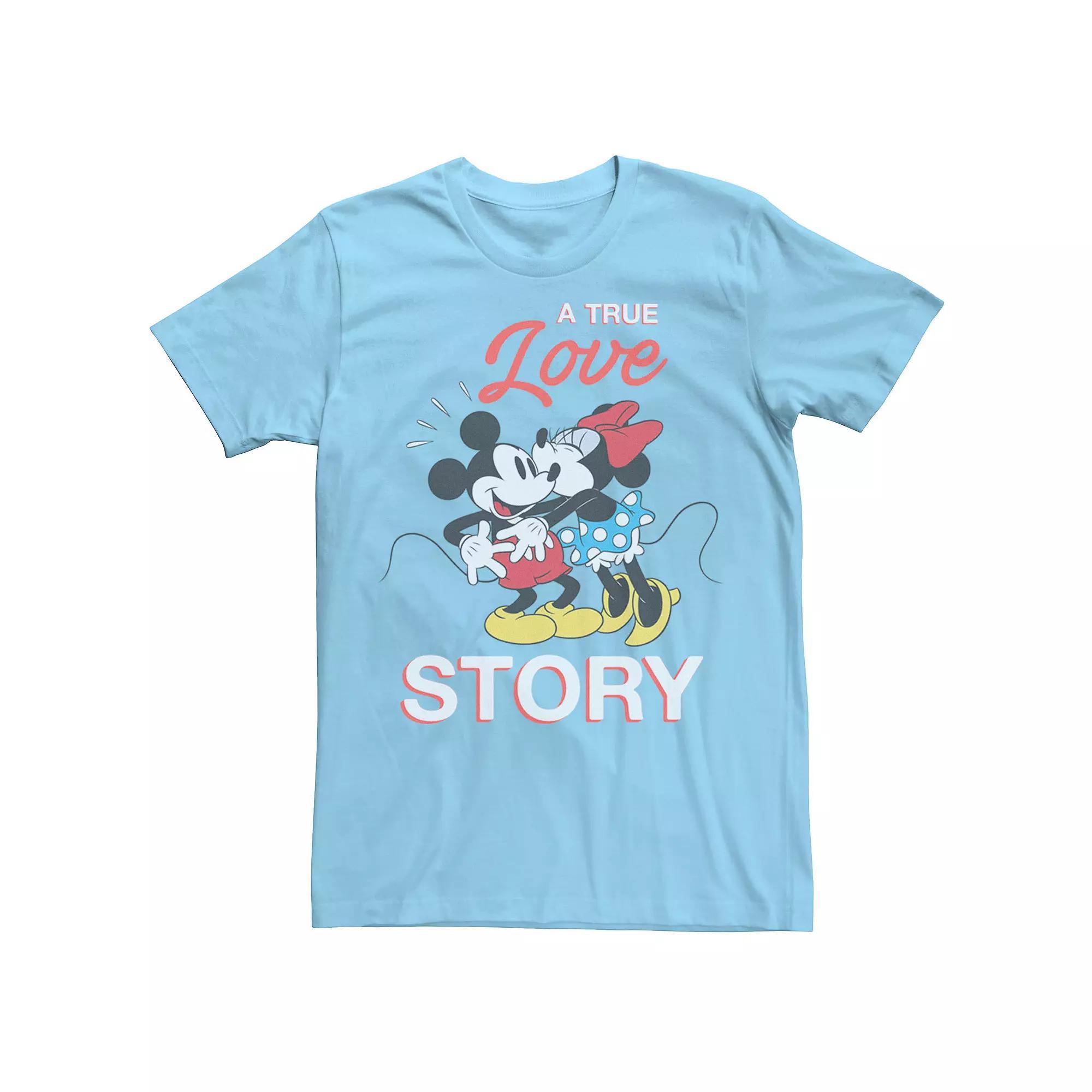 Disney's Mickey & Minnie Mouse Men's Valentine Love Tee, Size: 3XL, Light Blue Product Image