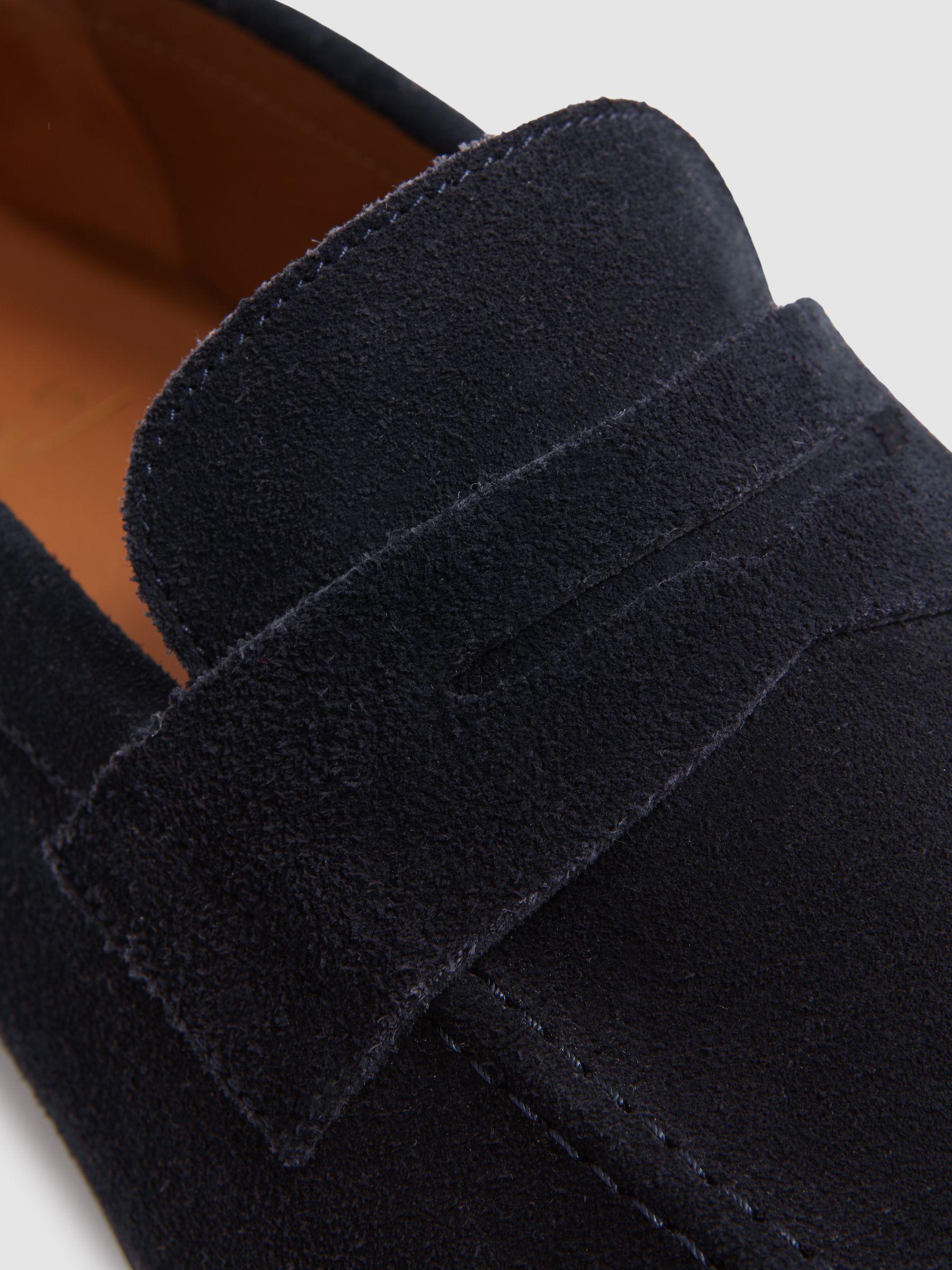 Suede Slip On Loafers in Navy Product Image