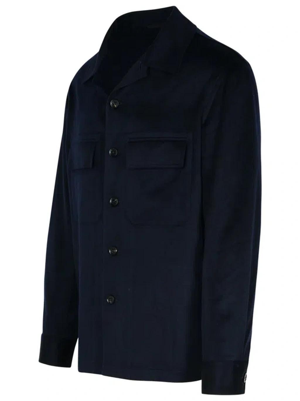 ZEGNA Blue Cashmere Jacket Product Image