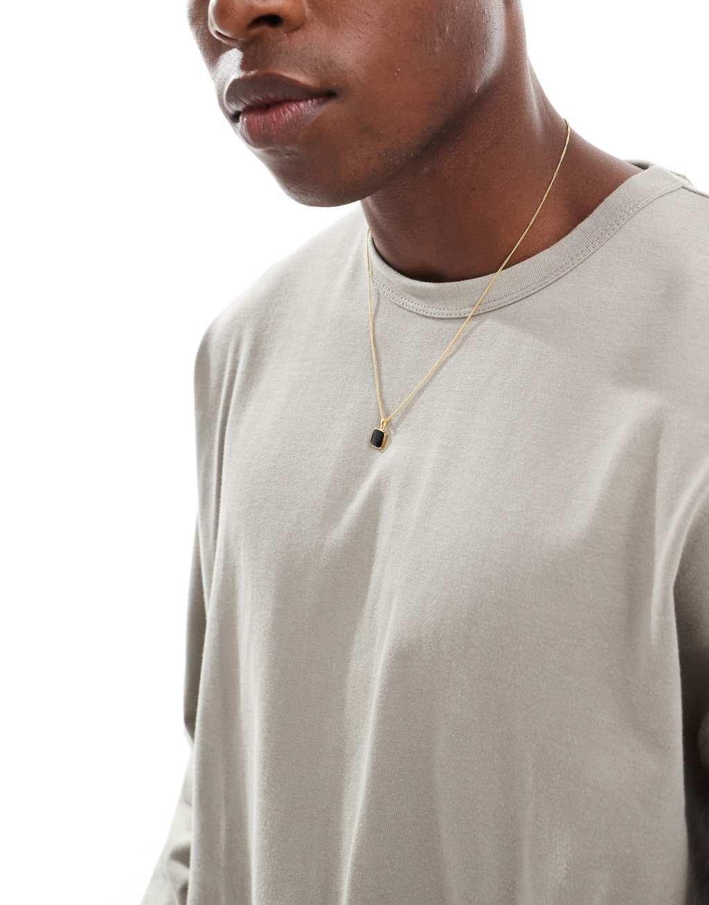 ASOS DESIGN essential heavyweight oversized boxy long sleeve t-shirt 240gsm in khaki Product Image