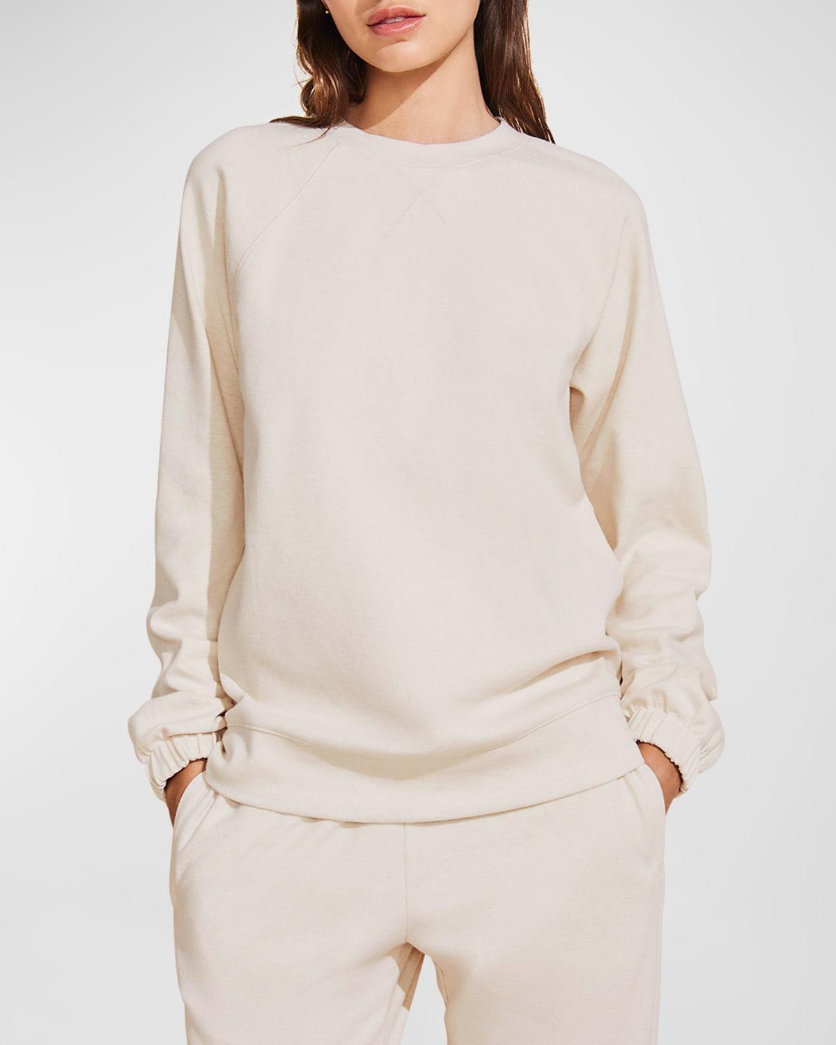 Eberjey Luxe Sweats - The Long Sweatshirt (Botanical Oat) Women's Sweatshirt Product Image