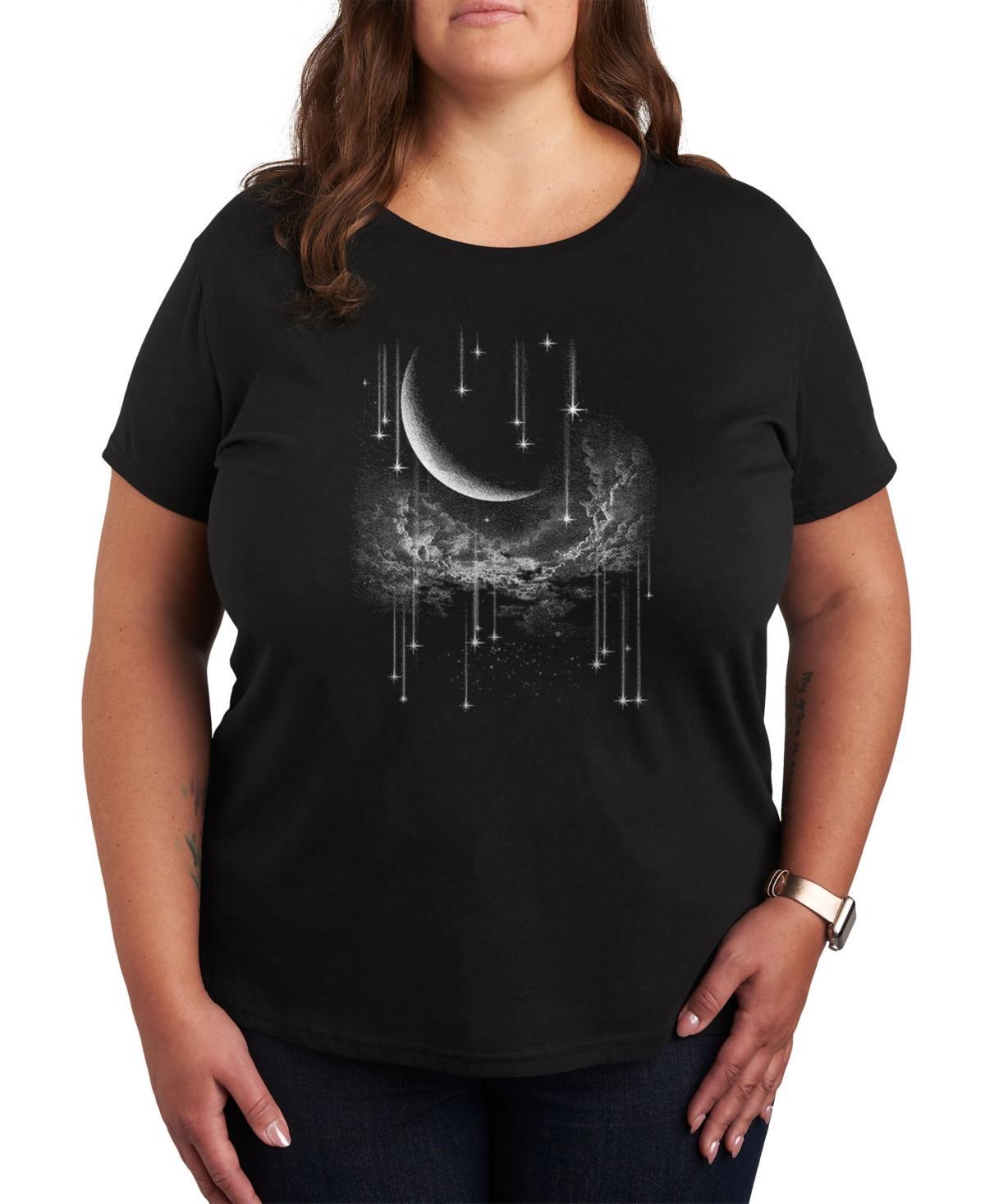 Women's Falling Stars Graphic Tee, Girl's, Size: XXL, Black Product Image
