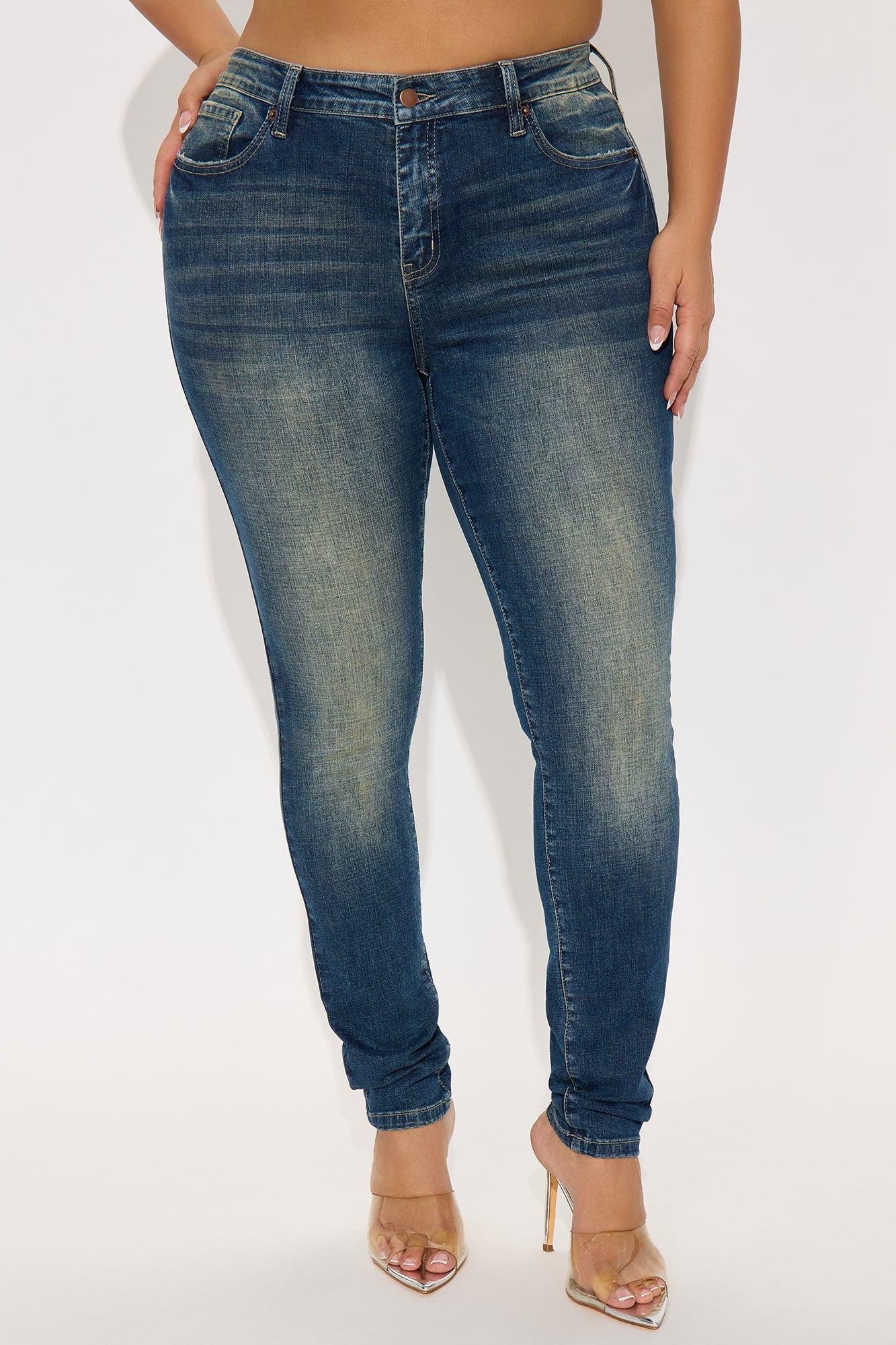 Tall Charley Crosshatch Tinted Stretch Skinny Jeans - Dark Wash Female Product Image