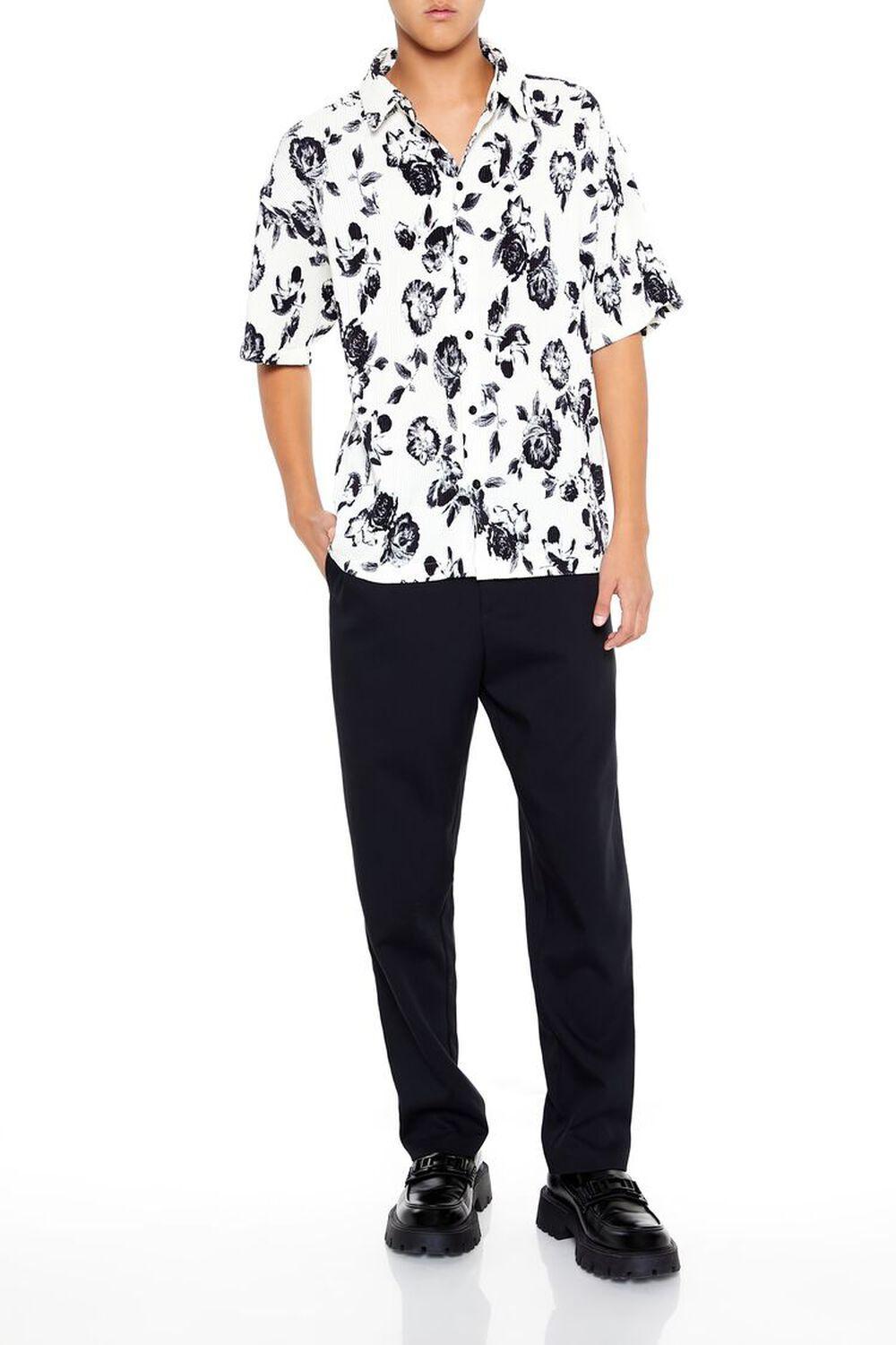 Plisse Rose Print Shirt | Forever 21 Product Image