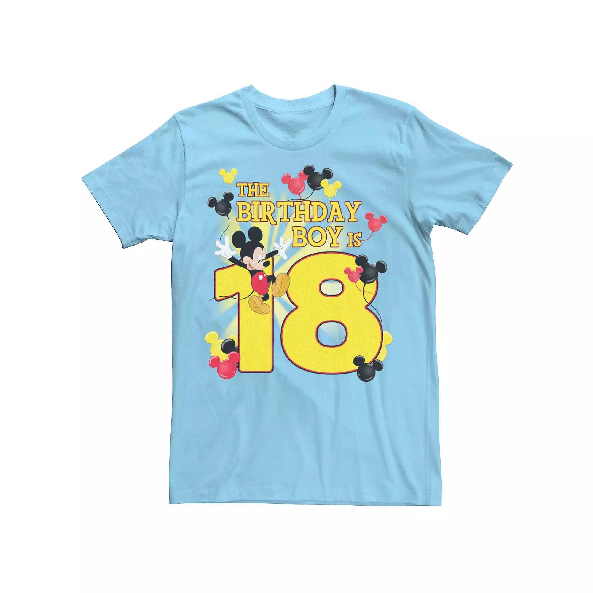 Disney's Mickey & Friends Men's 18 Year Old Birthday Boy Tee, Size: Medium, Light Blue Product Image