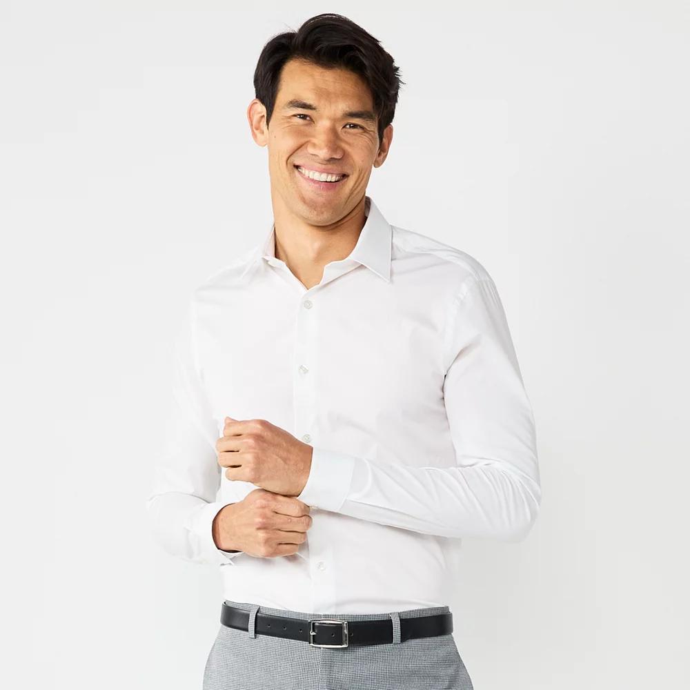 Mens Apt. 9 Premier Flex Solid Slim-Fit Dress Shirt Product Image