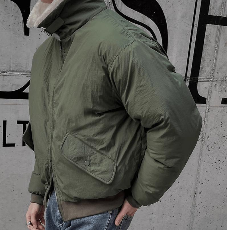 RT No. 12029 GREEN FLEECE COLLAR ZIP-UP JK Product Image