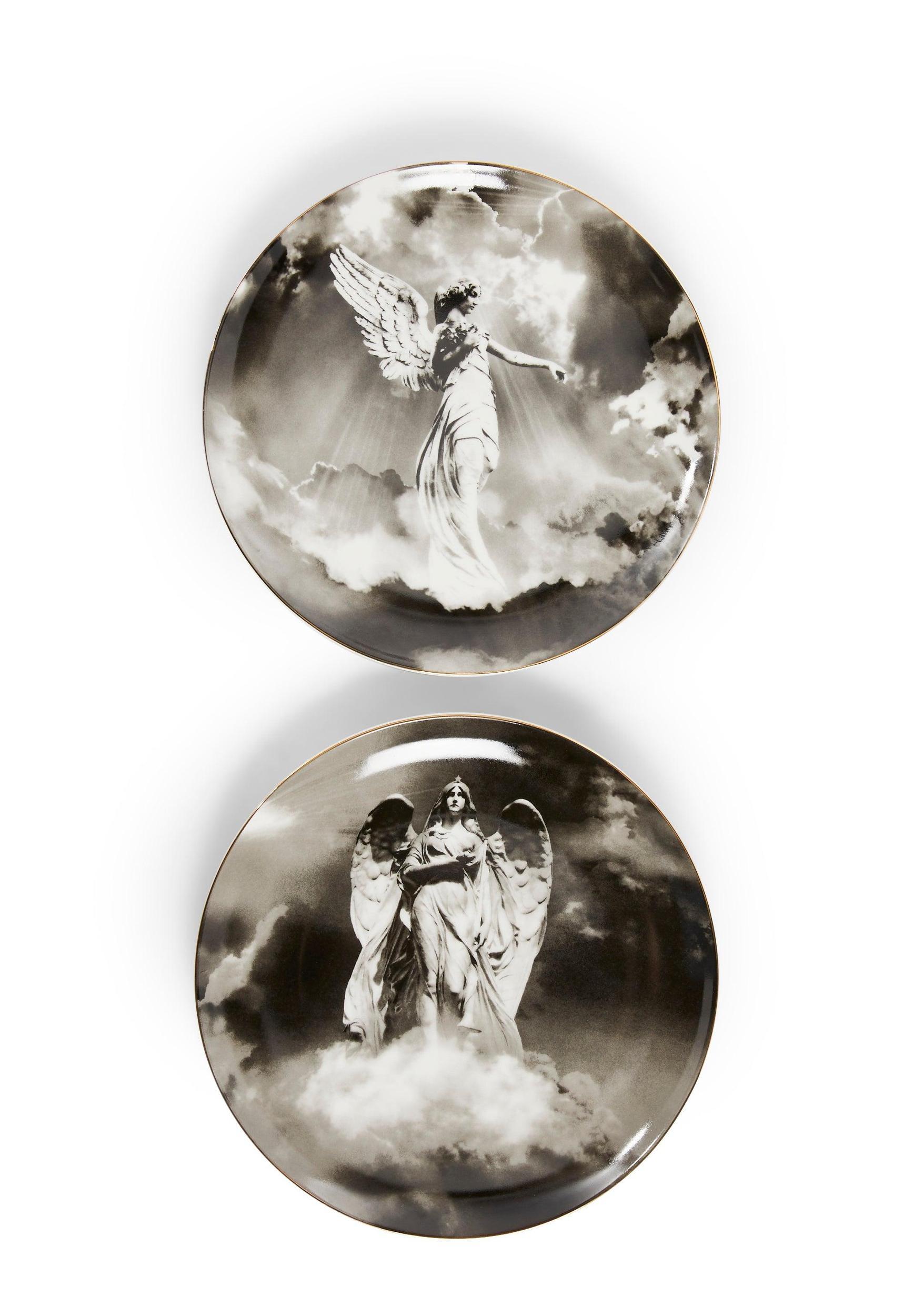 Angel Graphic Gold Trimmed Plate Set Dolls Home - Multi Product Image