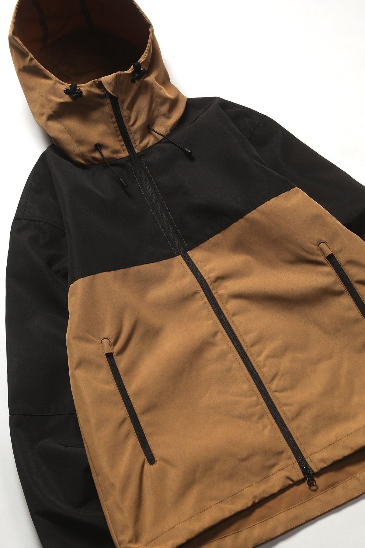 United Athle - 7489 Two Tone Shell Parka - Tan/Black Product Image