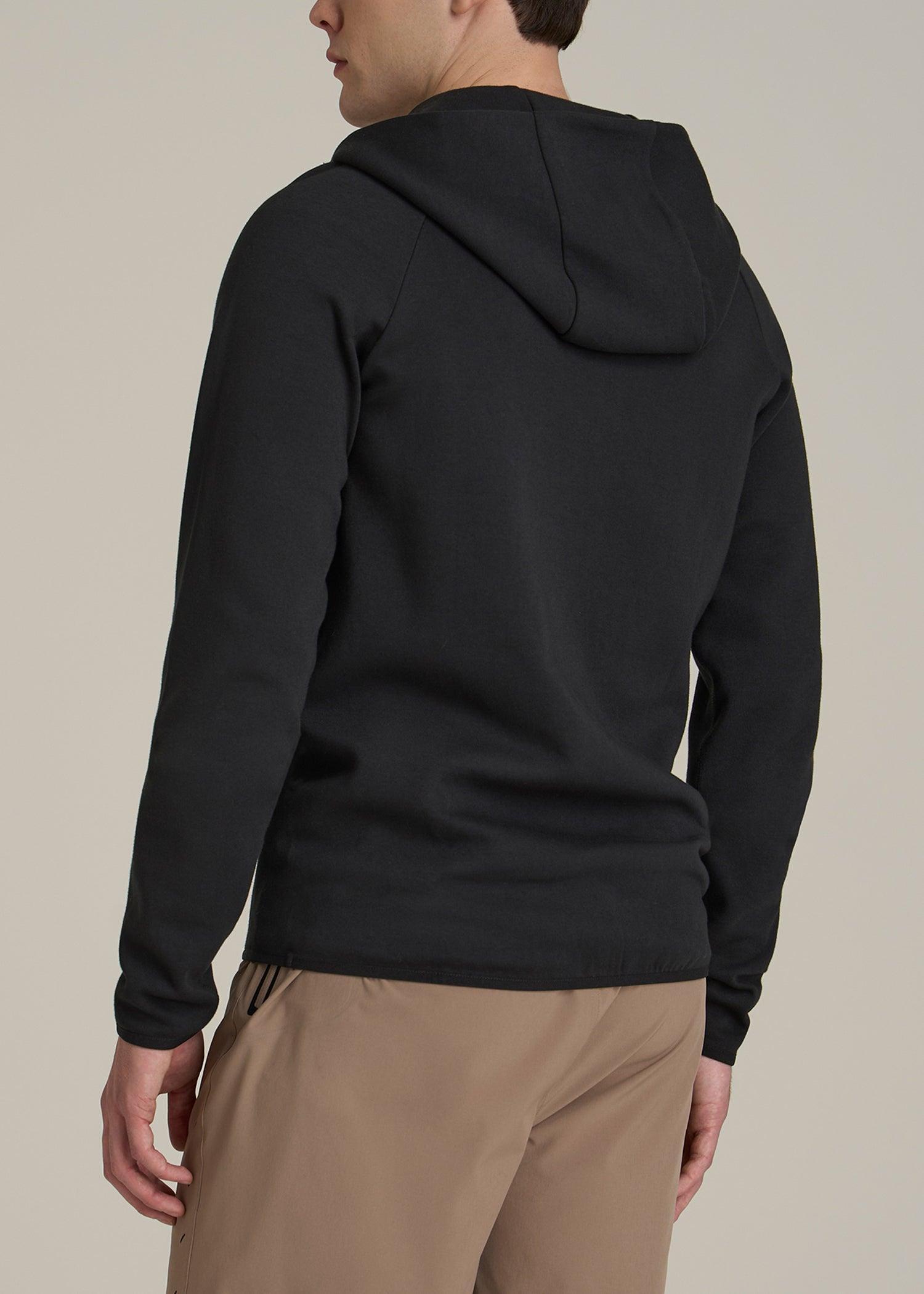 Utility Fleece Hooded Popover for Tall Men in Black Male Product Image
