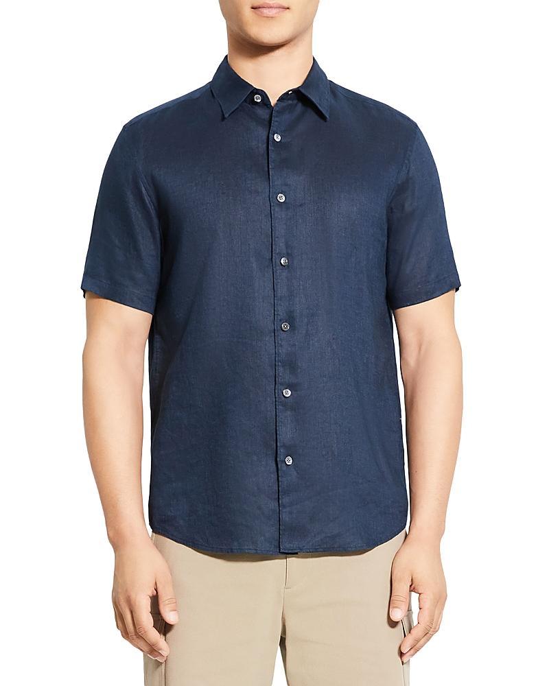 Theory Irving Short Sleeve Linen Shirt Product Image