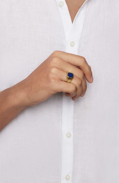 Mens Streamline Signet Ring in 18K Yellow Gold, 14MM Product Image