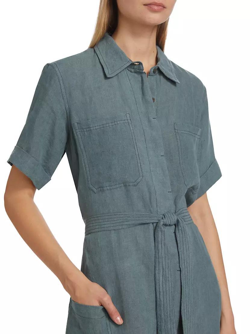 Linen Tie-Waist Romper Product Image