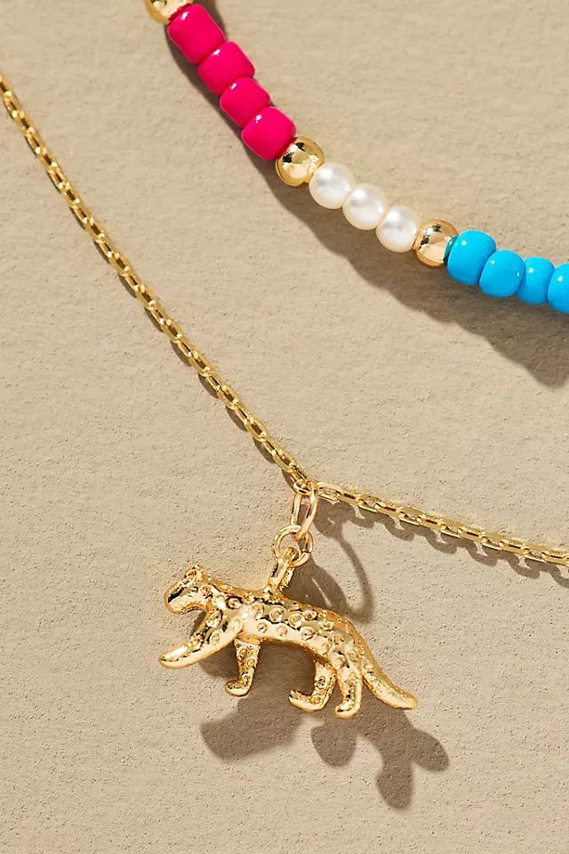 Beaded Charm Layered Necklace Product Image