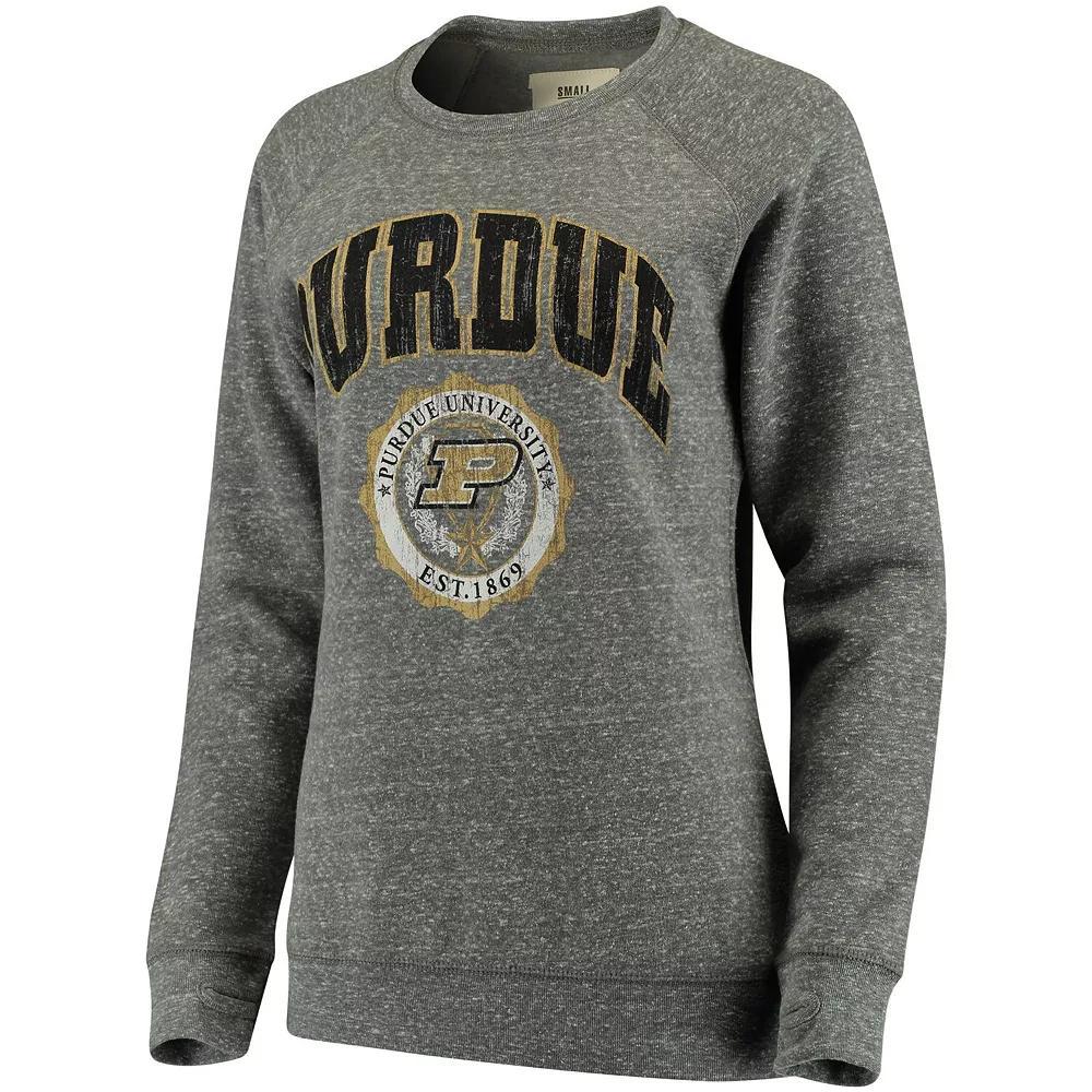 Women's Pressbox Heathered Gray Purdue Boilermakers Edith Vintage Knobi Pullover Sweatshirt, Size: Small, Grey Product Image