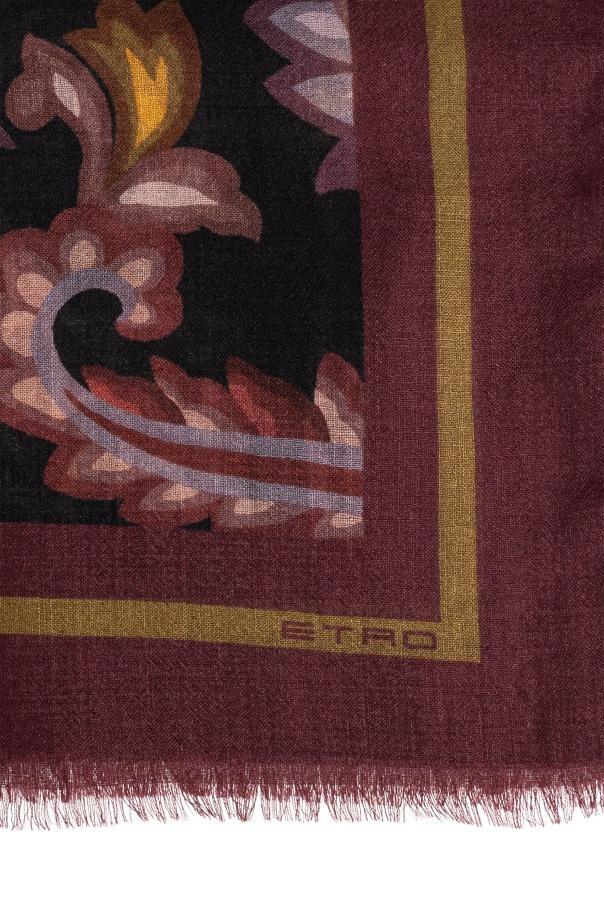 ETRO Floral Paisley Printed Scarf In Burgundy Product Image