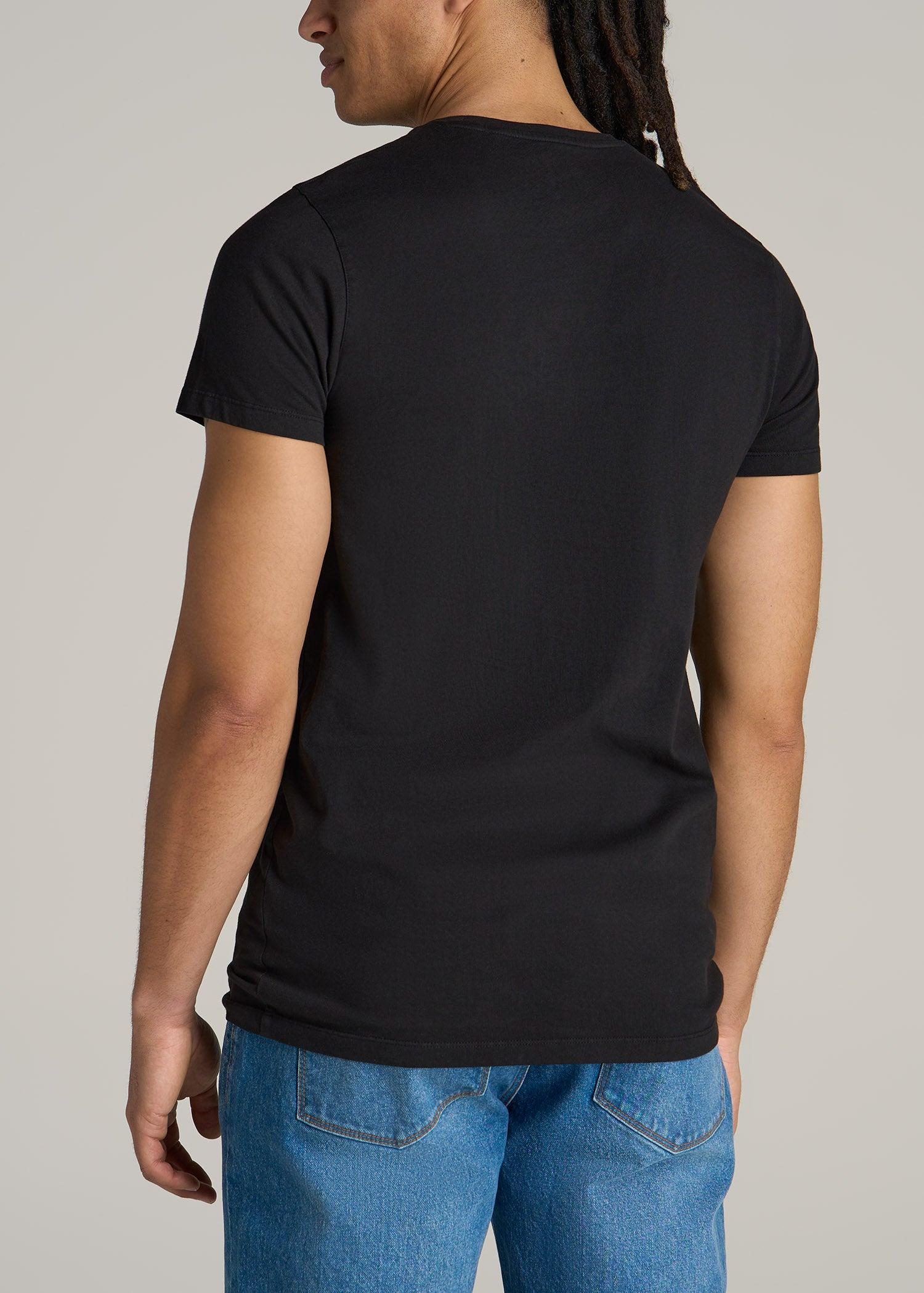 MODERN-FIT Garment Dyed Cotton Men's Tall T-Shirt in Black Product Image