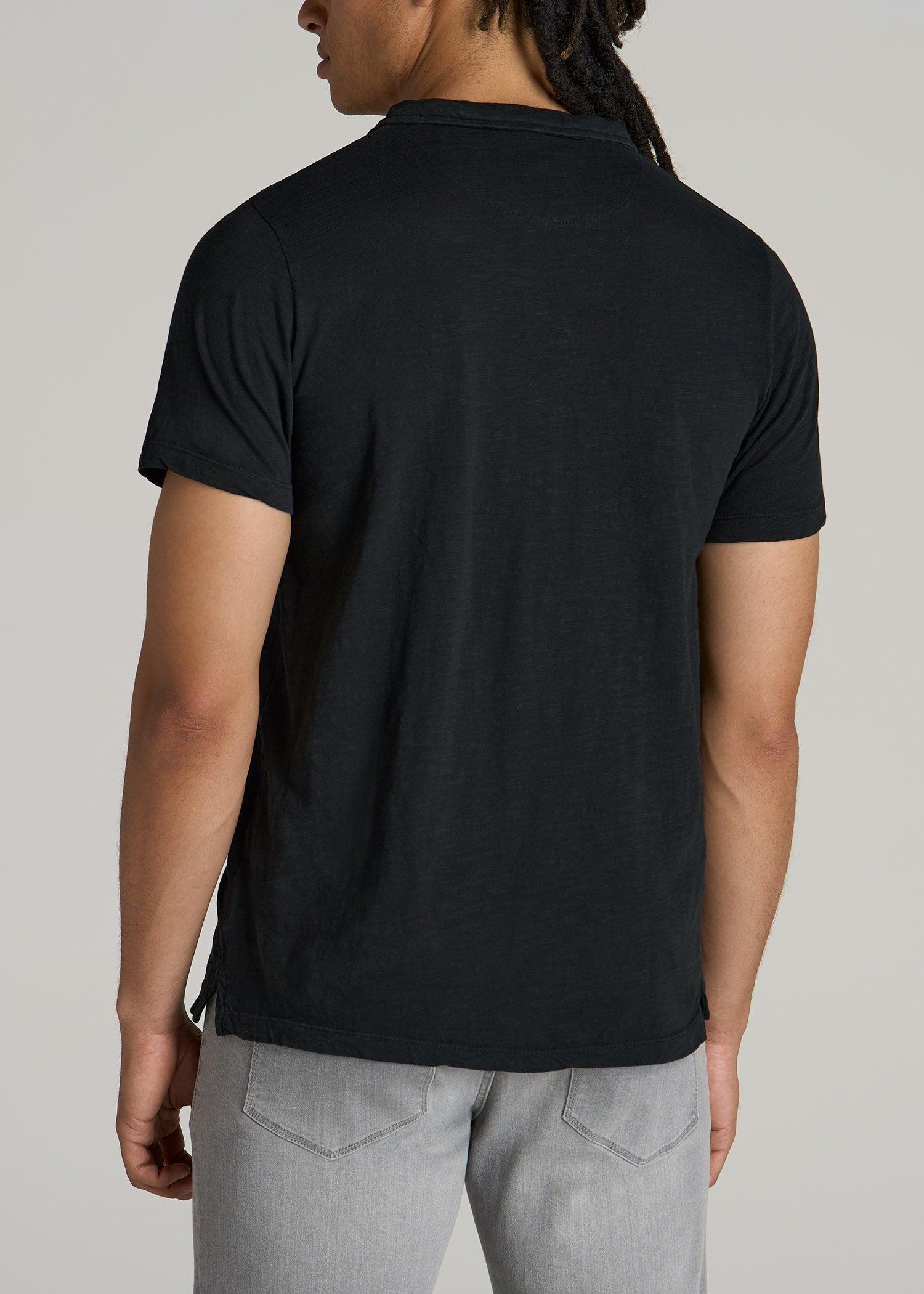 Slub Men's Tall Polo Shirt in Black Male Product Image