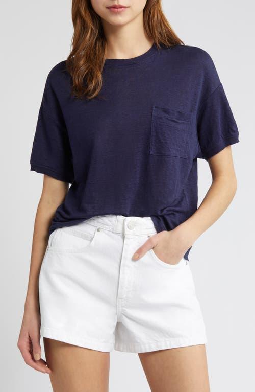 Womens Linen Crewneck T-Shirt Product Image