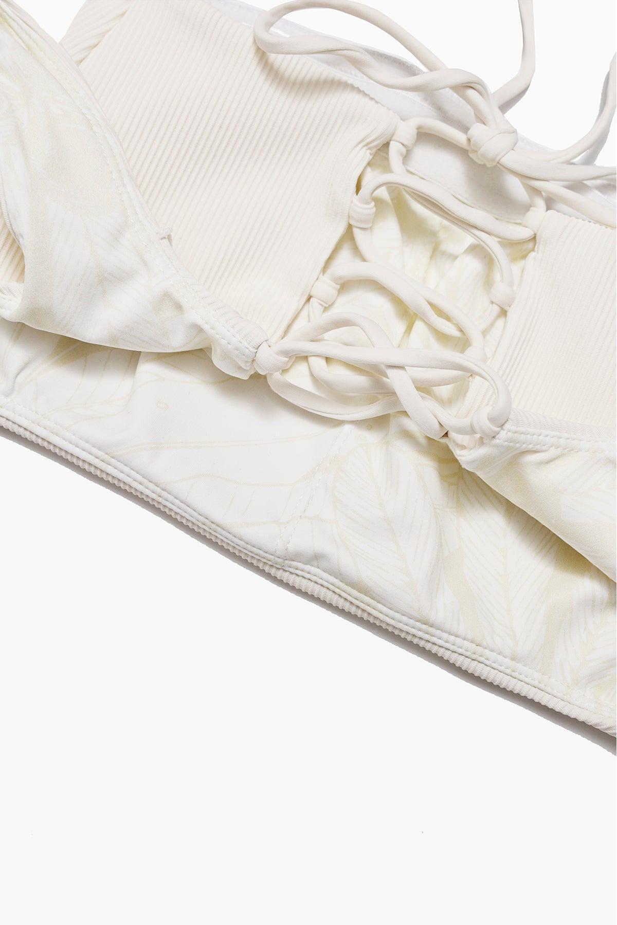 Coastline Cap Sleeve Bikini Top - Cream Rib Product Image