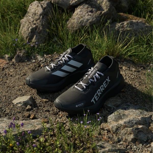 adidas Terrex Agravic GORE-TEX Trail Running Shoes Silver Green 9.5 Womens Product Image
