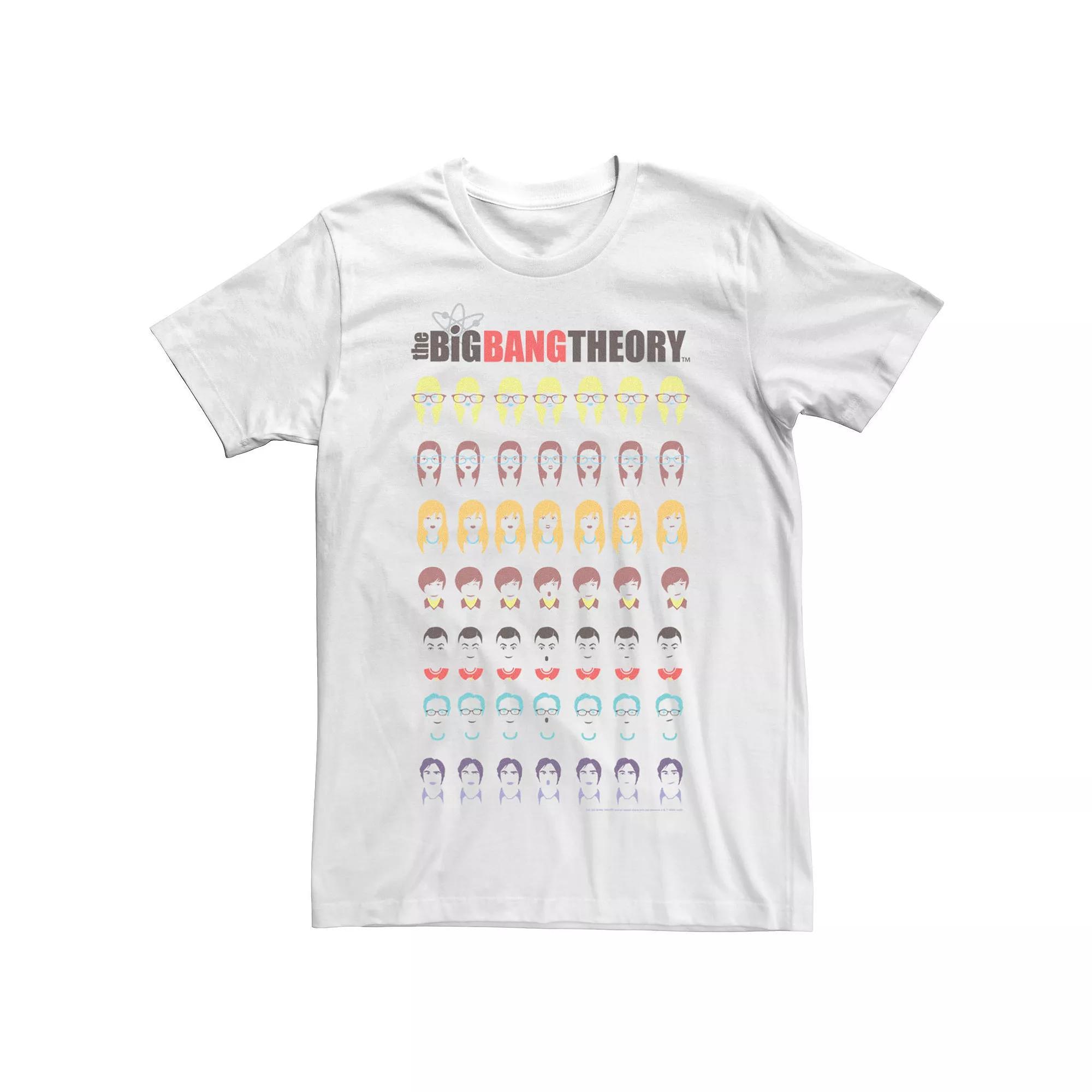 Men's The Big Bang Theory Faces Stack Tee, Size: Small, White Product Image