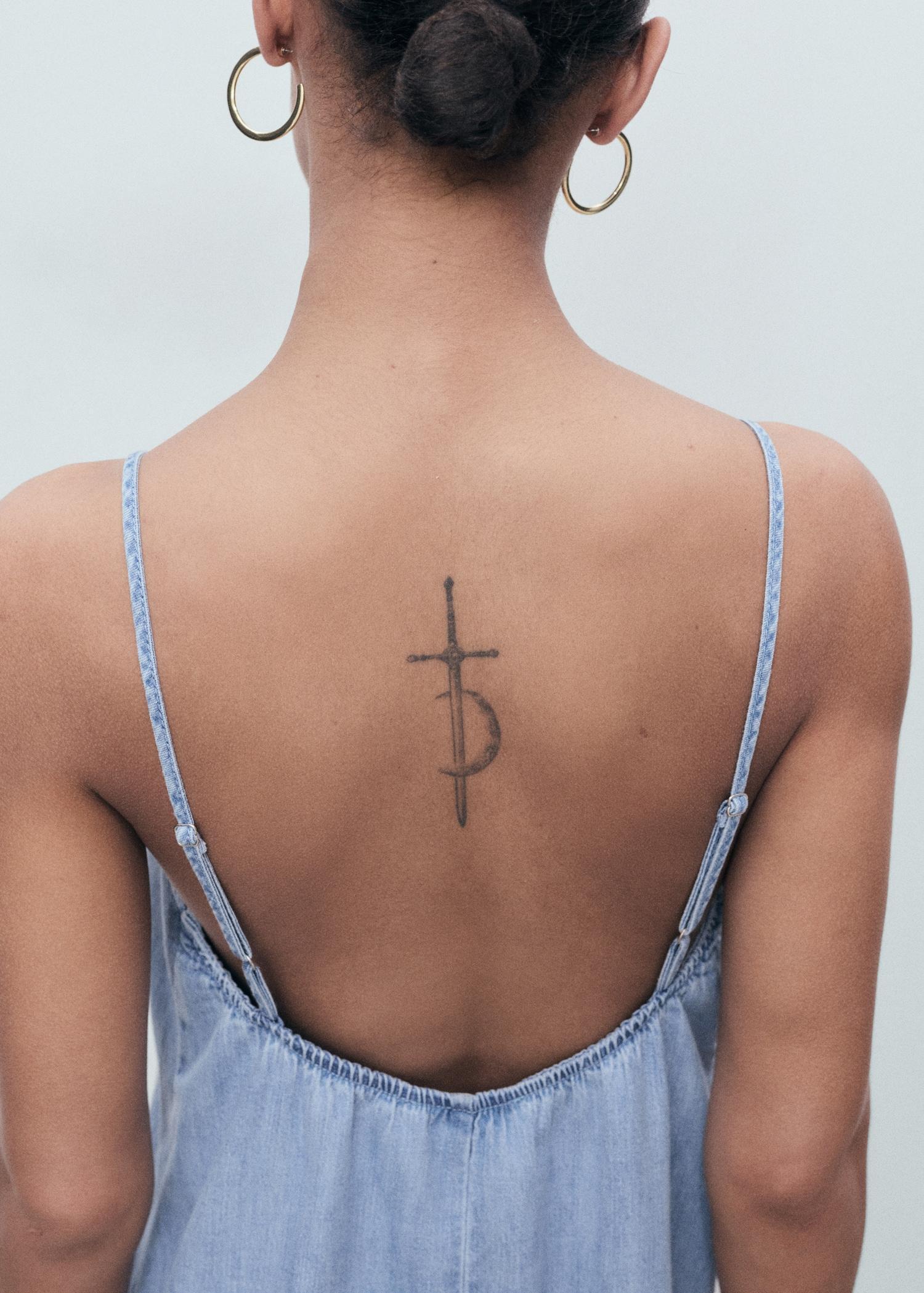 Strappy denim dress - Women | MANGO USA Product Image