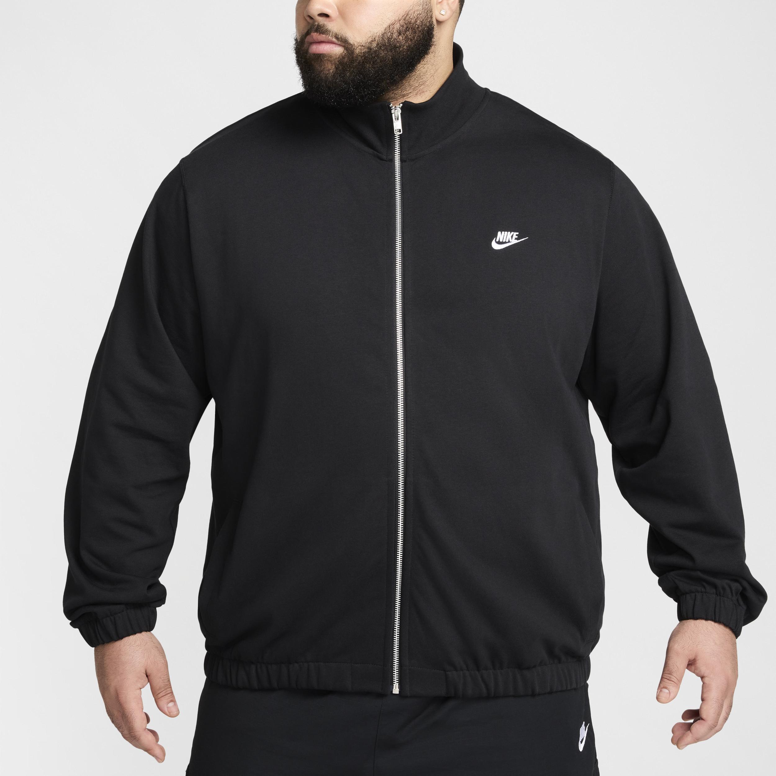 Men's Nike Club Knit Jacket, Size: Medium, Black Product Image
