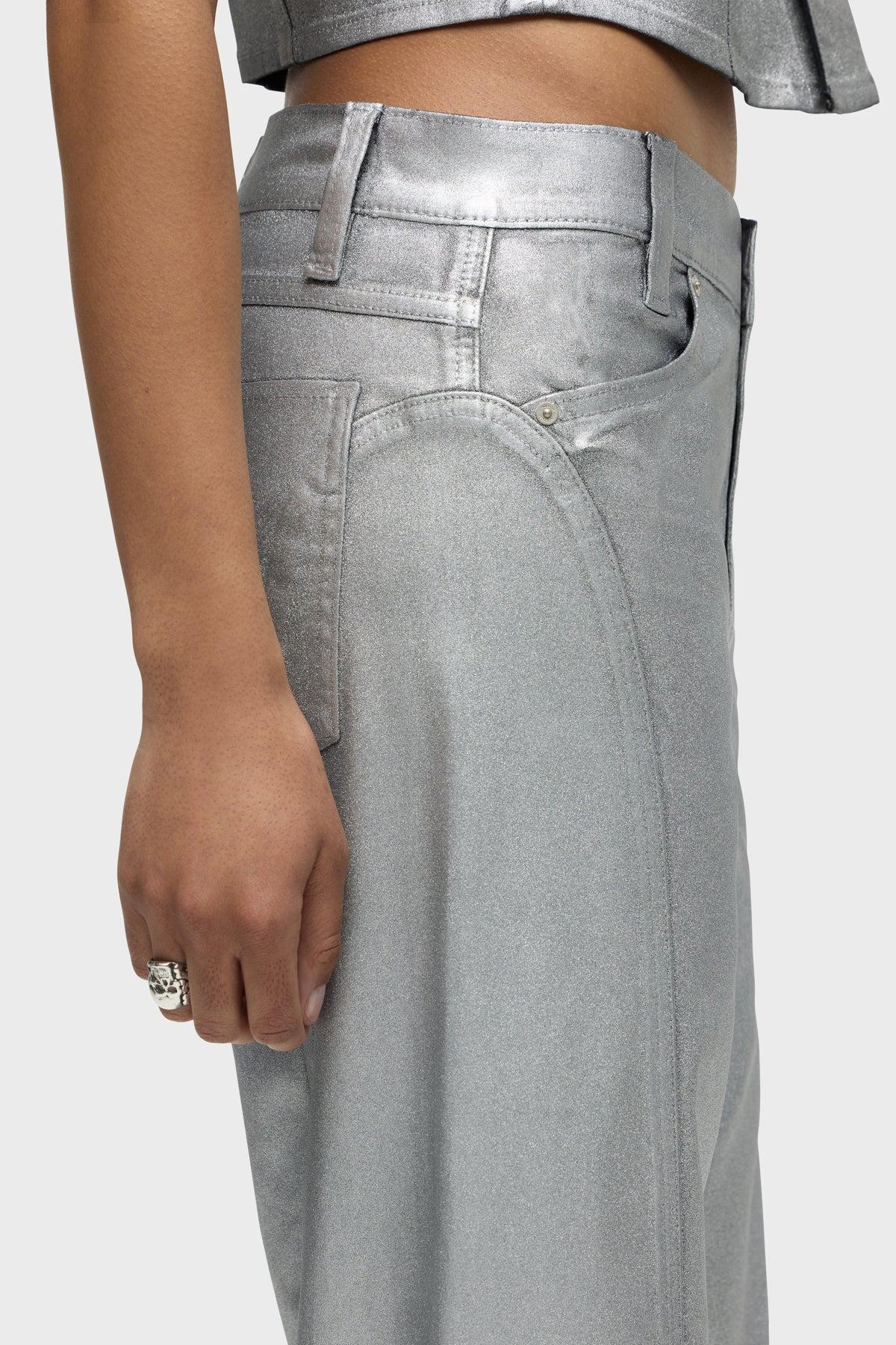 Lexi Mid-Rise Coated Seamed Wide Leg Female Product Image