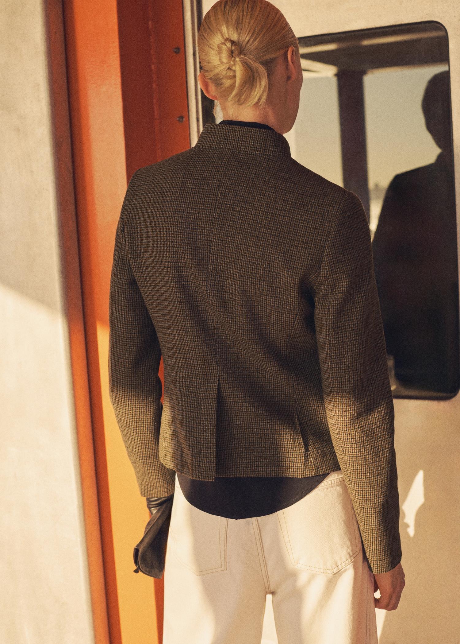 Micro-houndstooth wool jacket - Women | MANGO USA Product Image