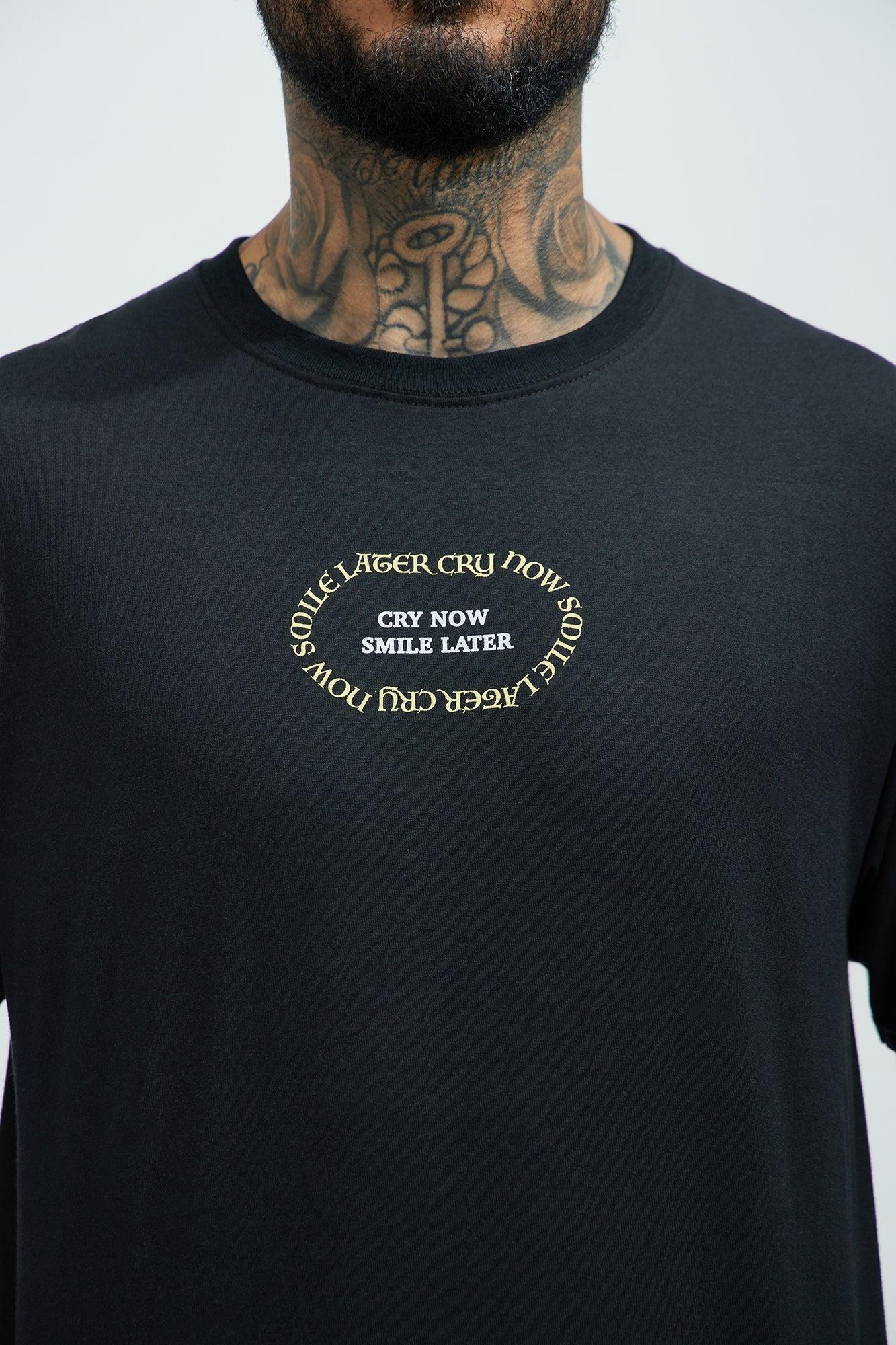 Cry Now Smile Later Short Sleeve Tee - Black Product Image