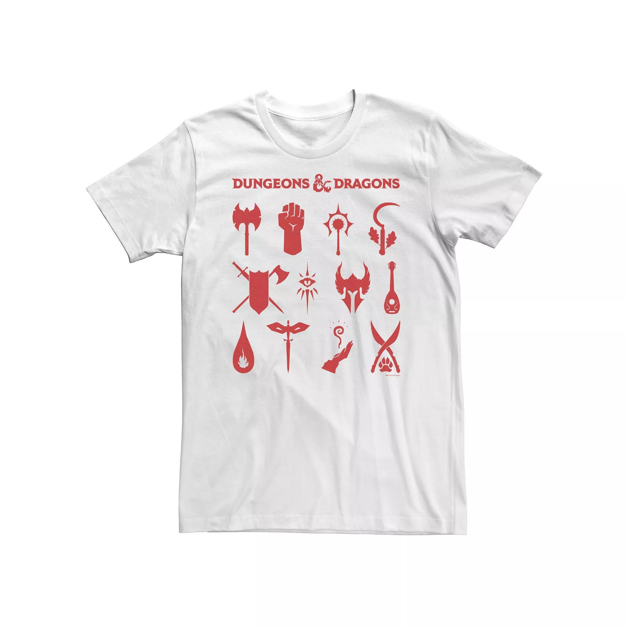 Big & Tall Dungeons & Dragons Classes Icons Tee, Men's, Size: XL Tall, White Product Image